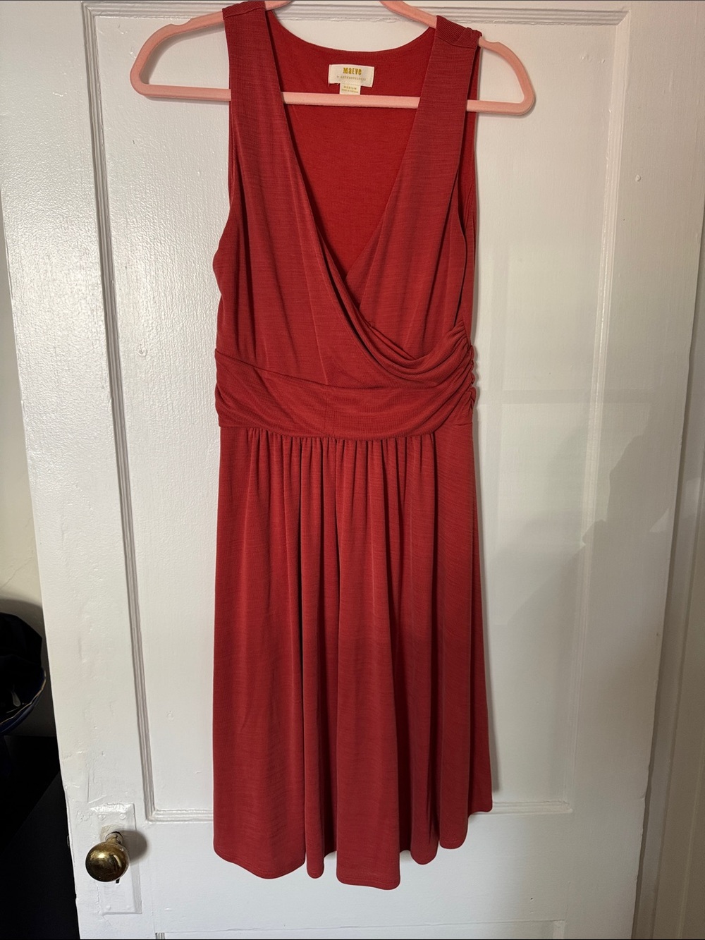 Anthropologie Orange-Red Sleeveless Midi Dress